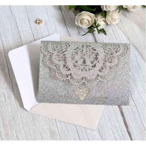 New Wedding Card Laser Cut Paper Glitter Invitation Business Invitation